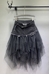 Chic Tulle Ruffle Casual Skirt
